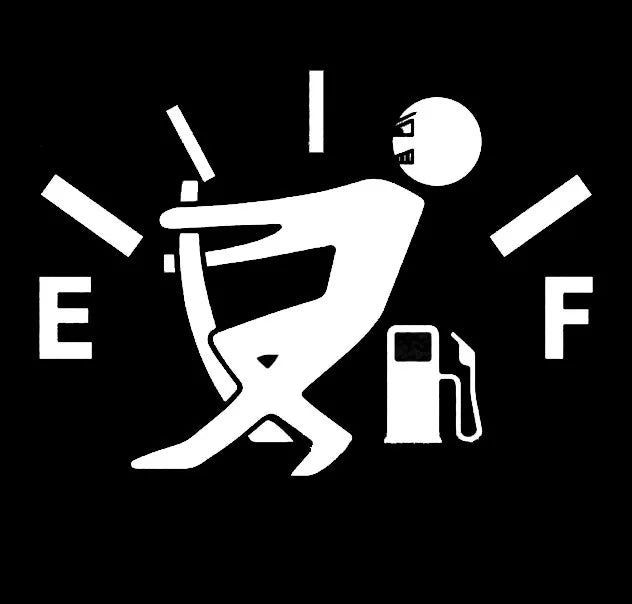 "Pulling Fuel Tank to Full" Sticker